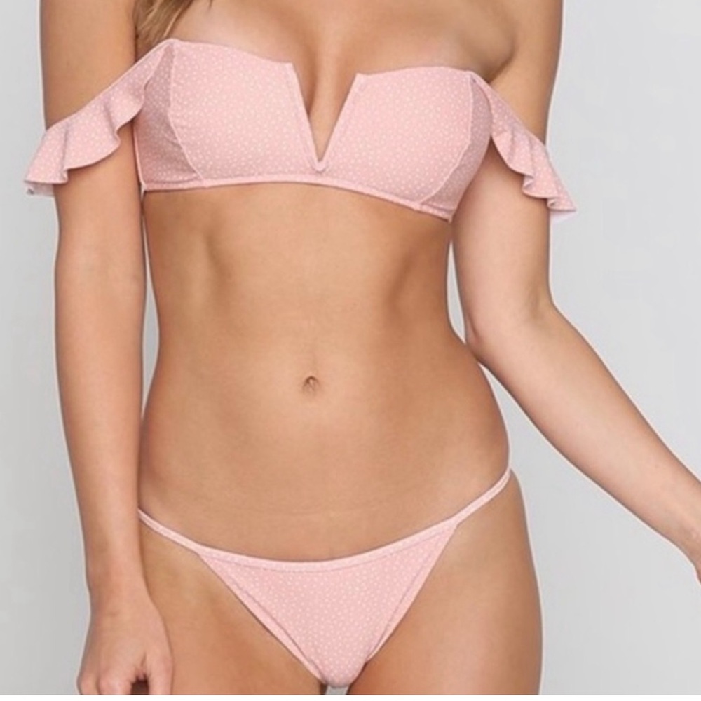 Amuse Society x Flynn Skye Tawny Pink Polka Dot Bikini Size Medium